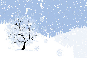 Winter tree for your design. Christmas holiday.