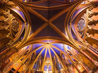 Raamstickers Interior view of the Sainte Chapelle, Paris, France. © Luciano Mortula-LGM