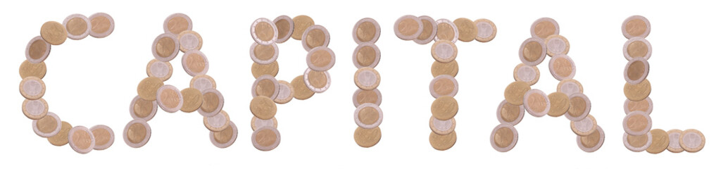 capital - written with coins