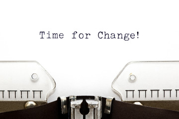 Time For Change Typewriter Concept - obrazy, fototapety, plakaty