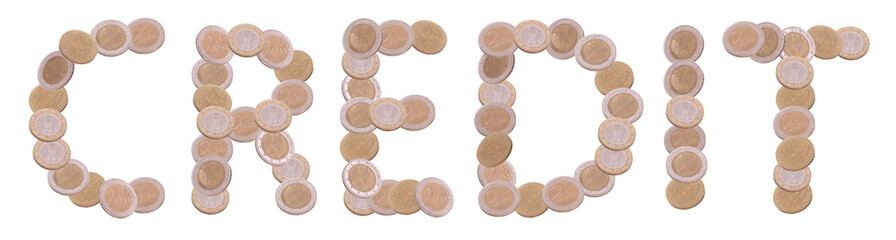 credit - written with coins