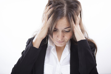 Very stressed business woman