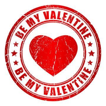 Be my valentine vector stamp