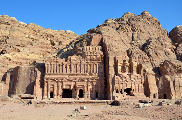 Royal tombs at Petra in Jordan