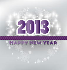 Happy new year 2013 with starry firework, vector illustration.