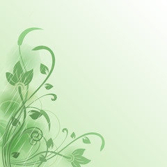 Fototapeta na wymiar Abstract flower green vector background