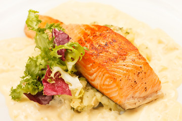 Salmon Steak with Vegetables