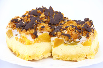 Cheesecake with peaches