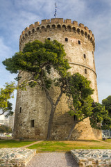 Fototapeta na wymiar White Tower (Lefkos Pyrgos), Saloniki, Macedonia, Grecja