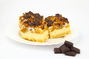Cheesecake with peaches