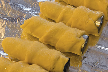 Raw rolls ready to be baked