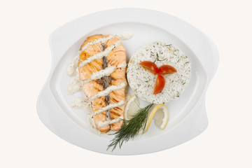 grilled salmon and rice