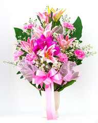 Bouquet of canation lily and orchid