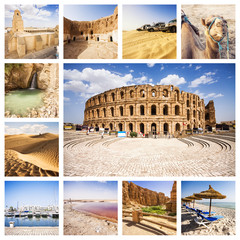 Tunisia Collage. Parts of the country.