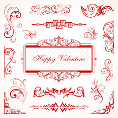 Abstract floral Valentine floral decorative ornaments EPS 10