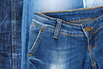 Many jeans closeup