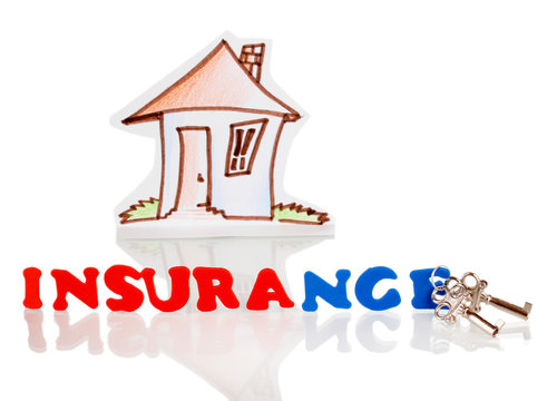 concept of home insurance isolated on white