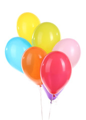 colorful balloons isolated on white