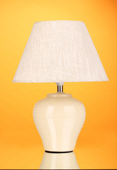 table lamp on orange background