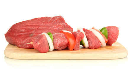 Raw beef meat isolated on white