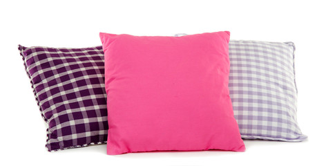 Colorful pillows isolated on white