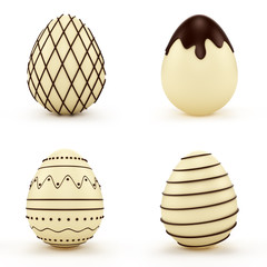 Set of Easter eggs. chocolatcandy . Isolated on white background