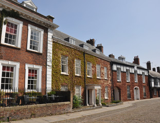 Typische Häuser in Exeter, Devon, Südengland