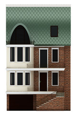 seamless part of the facade terraced houses