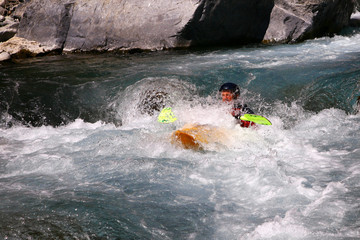 Kayaker in white water