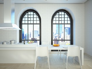 Kitchen in Renovated Loft Apartment