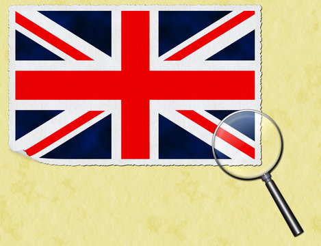 UK , United Kingdom, under the magnifying glass concept