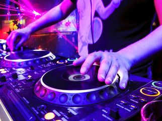 Dj playing the track