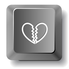 Unrequited love. Vector computer key.