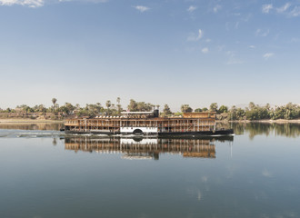 Fototapeta na wymiar Large river cruise boat on the Nile
