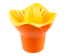 Orange plastic lemon squeezer