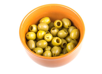 Olives over white background