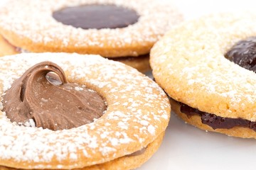 biscuits filled with chocolate and jam