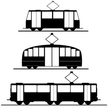 trams and trolleybuses vector illustration