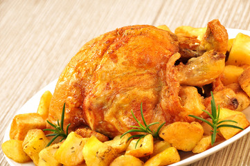 roast chicken with potatoes