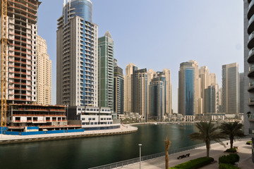 Fototapeta na wymiar Dubai Marina Skyscrapers Marina
