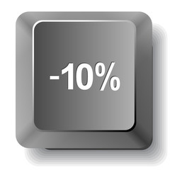 -10%. Vector computer key.