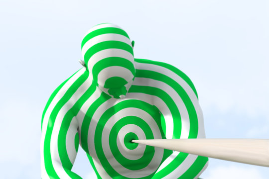 Mensch Gr&uuml;nes Ziel 3D
