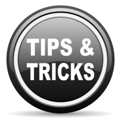 tips black glossy icon on white background