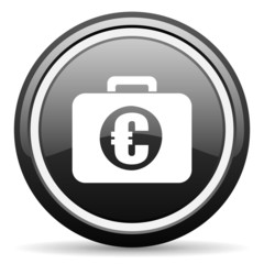 Obraz premium financial black glossy icon on white background