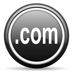 com black glossy icon on white background
