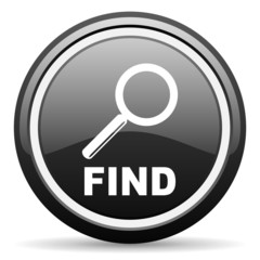 find black glossy icon on white background