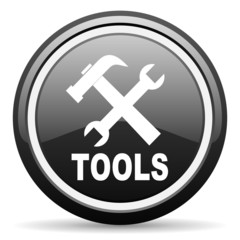 tools black glossy icon on white background