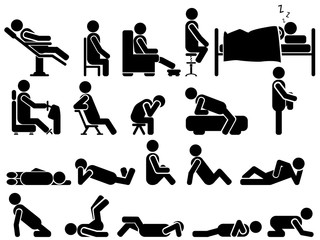 ICONS MAN IN THE POSITION SITTING AND STANDING