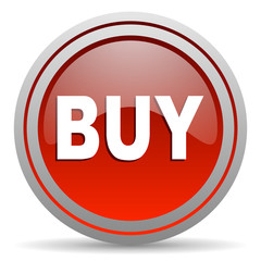buy red glossy icon on white background