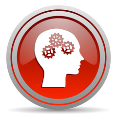 head red glossy icon on white background